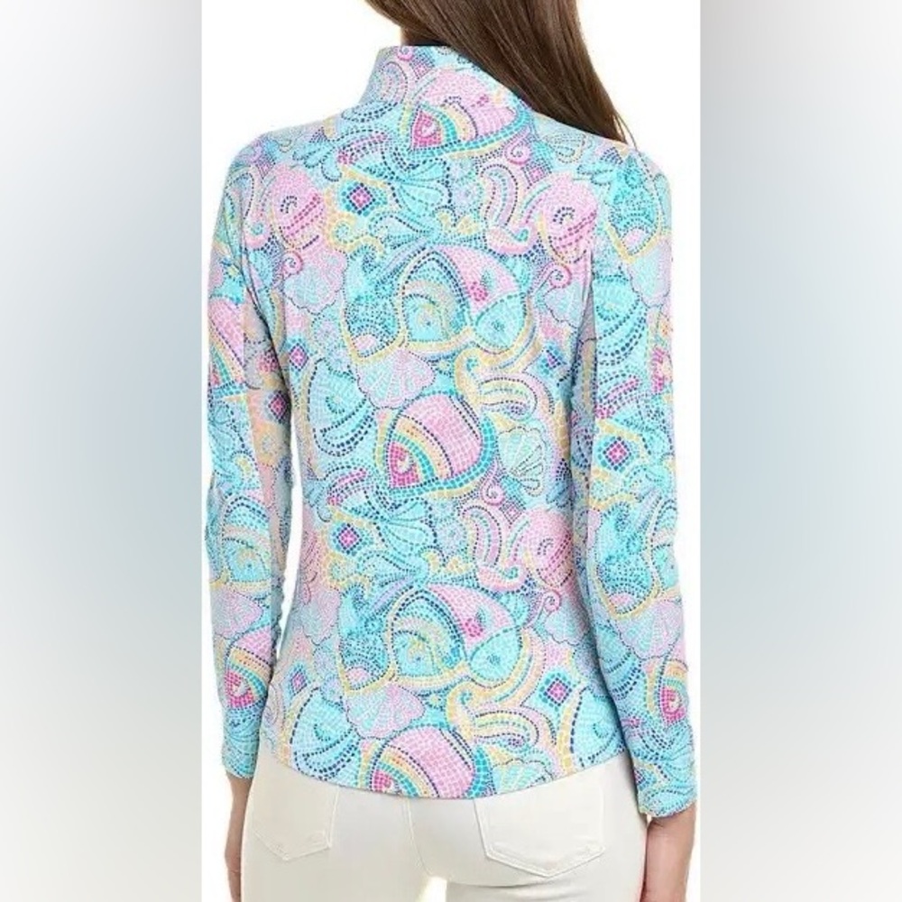 Ibkul Mariel Mock Neck Long Sleeve Top Candy Pink - Picture 4 of 5
